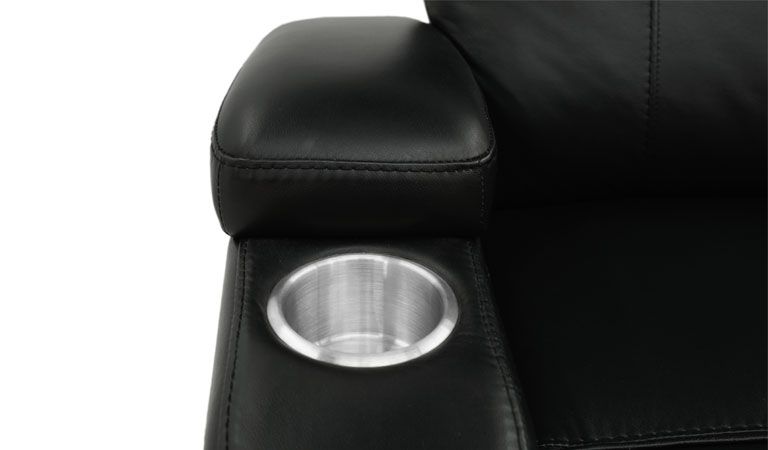 black narrow recliners with cup holder