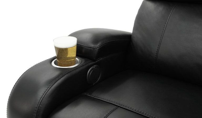 Octane black recliner with lights set