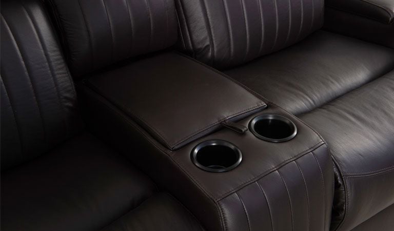 interlocking reclining chair with cup holder