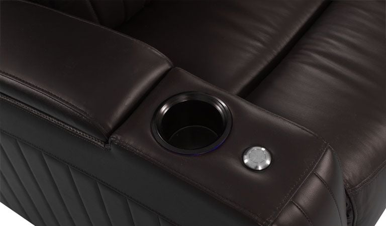 Octane leather recliner seats with cup holders