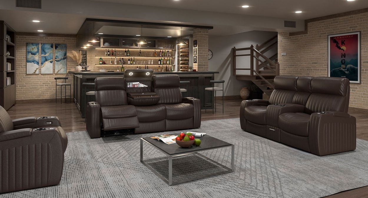 Octane sofa with drop down console