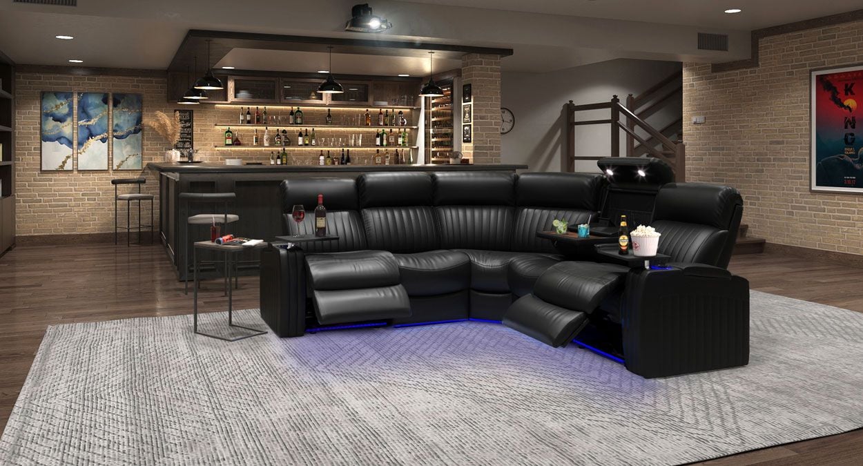 Sectional epic recliner with heat