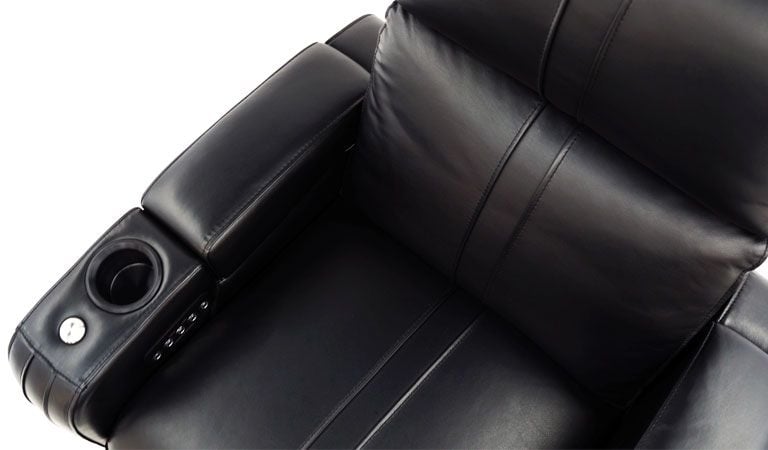 black leather chairs with arms cup holder