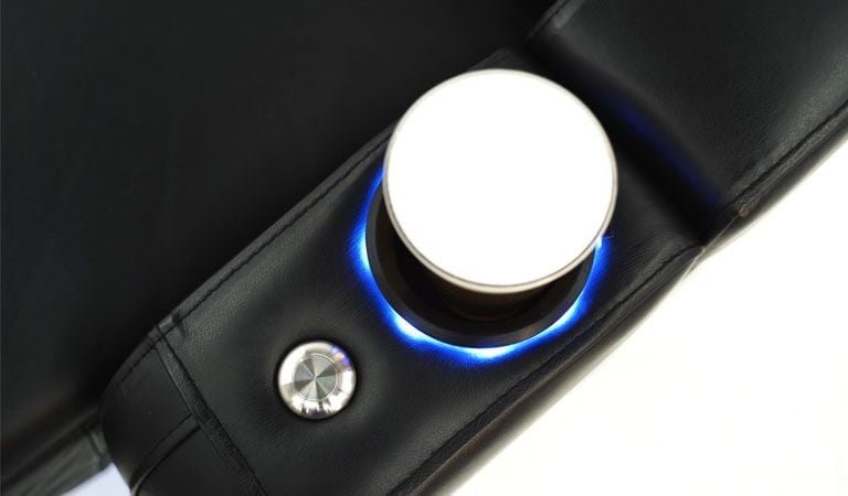 black reclining chairs with light up cup holder