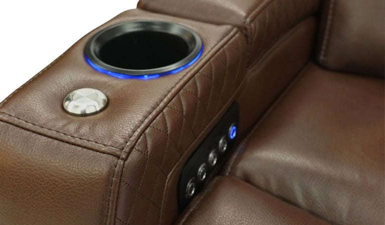interlocking reclining chair with cup holder