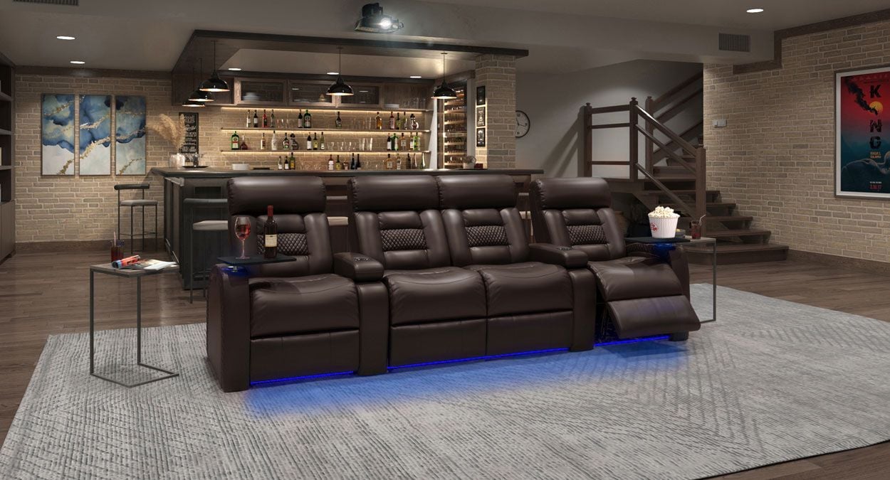 Flip-up arms theater seats