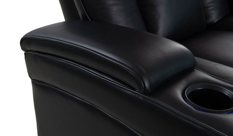 black reclining chairs with light up cup holder