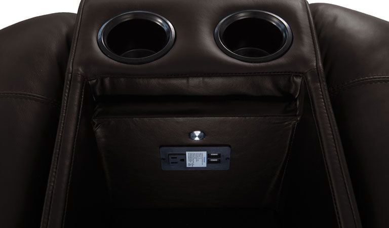 movie theater brown recliner chair with cup holder