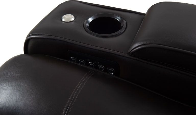 interlocking reclining chair with cup holder