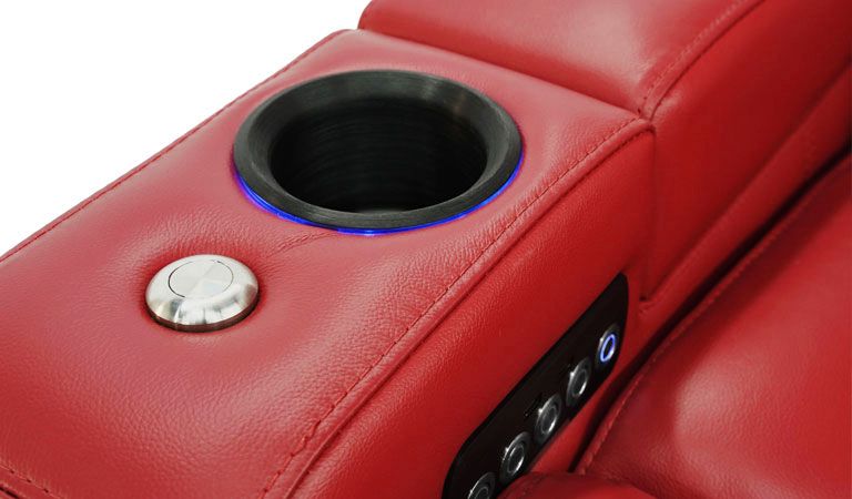 Octane electic recliner lcd cup holder