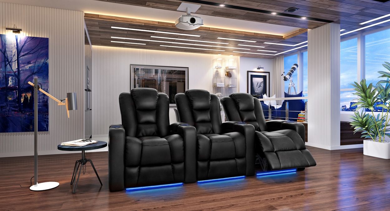 Octane 3 seat movie theater set