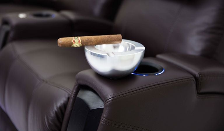 leather single recliner chair with cup holders