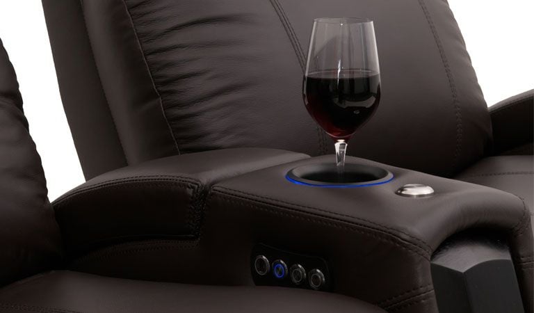 manual recliner chair with cup holder