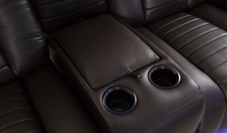 reclining sofa with console and massage
