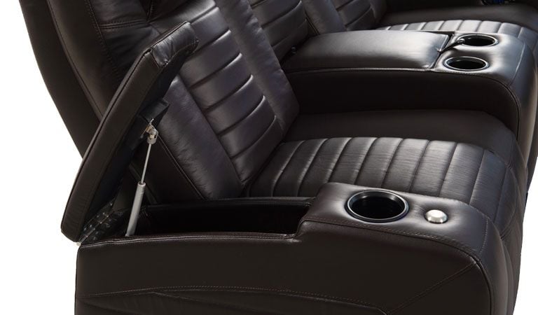 microfiber recliner with storage