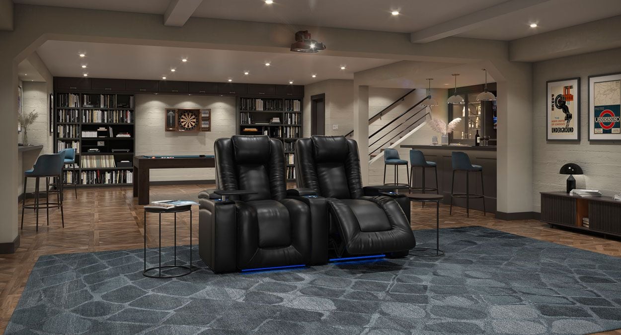 2 leather movie chairs