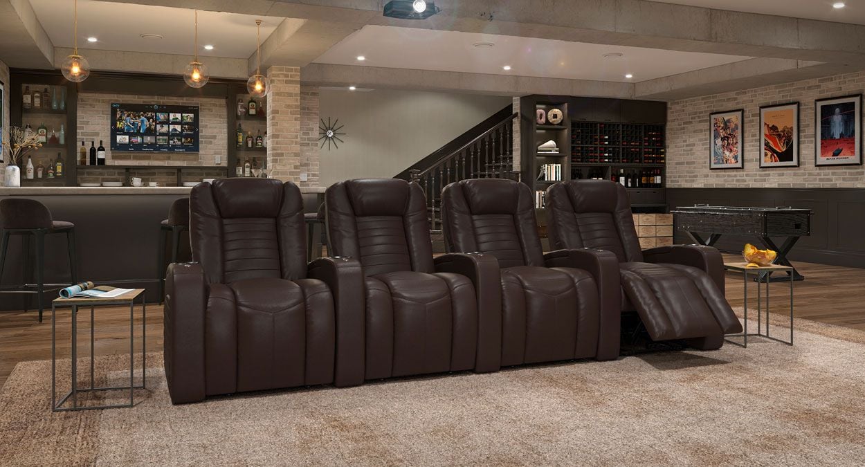 row of 4 theater seats