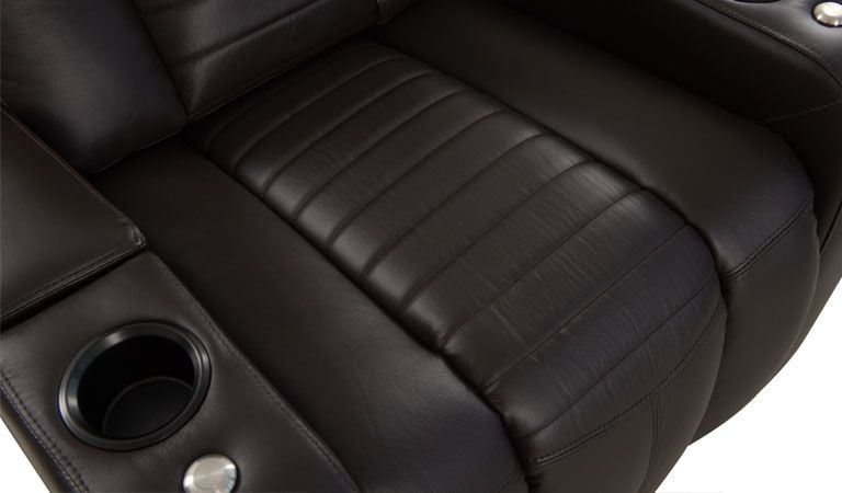 black leather chairs with arms cup holder