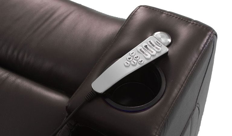 black narrow recliners with cup holder