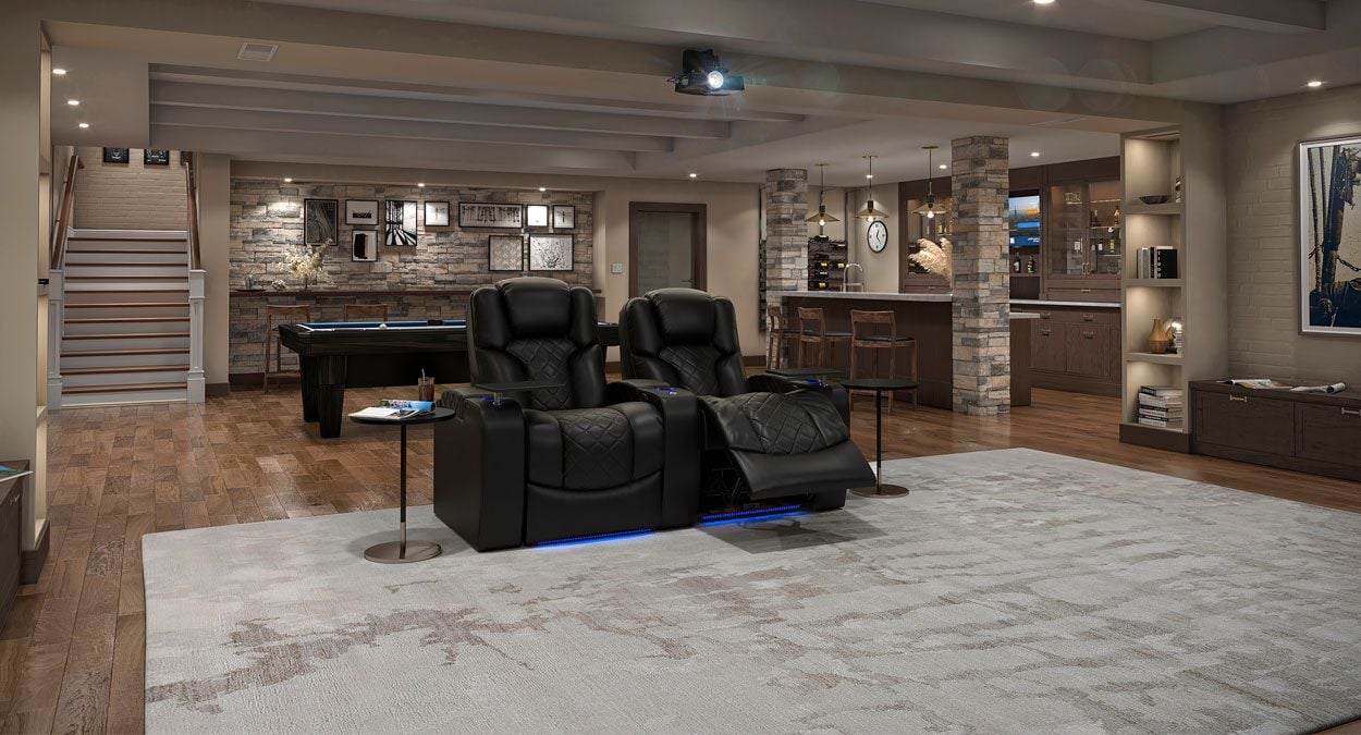 2 connected recliners