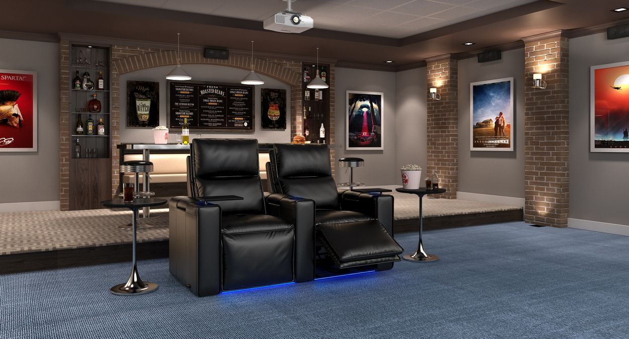 Octane 2 leather black lounger with cup holder
