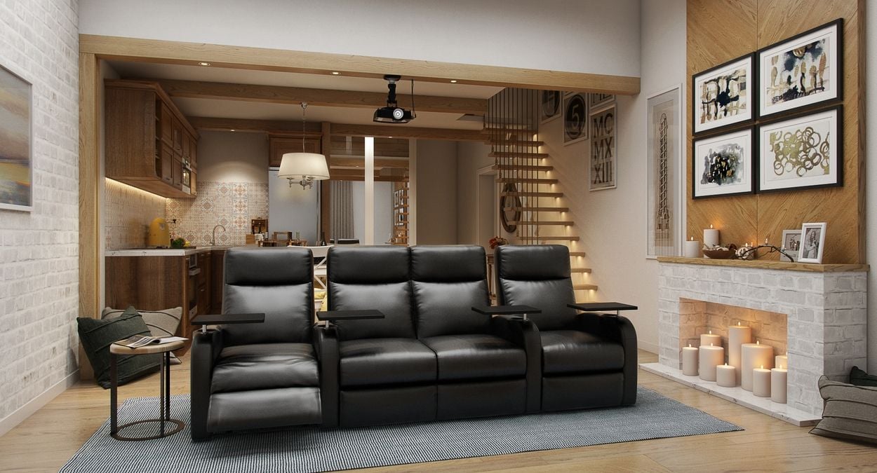 4 chairs home theater seating