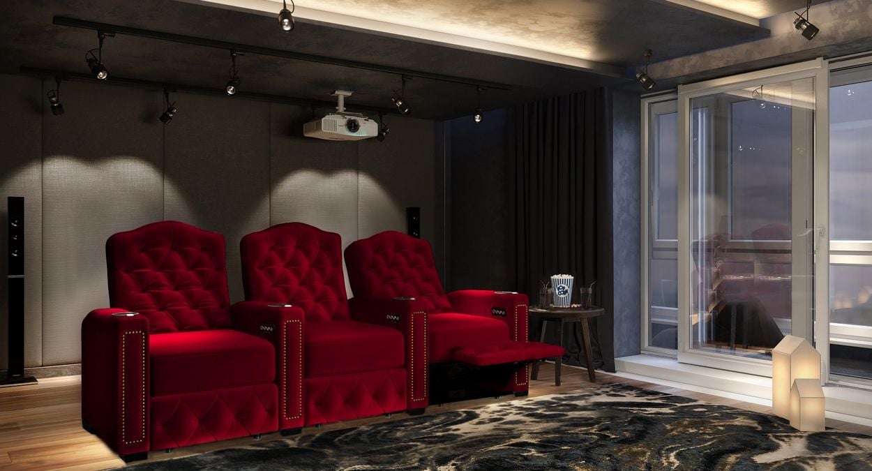 home theater seating row of 3