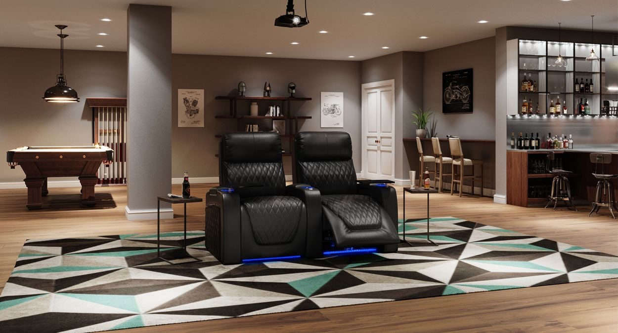 Slate 2 chairs theater seats