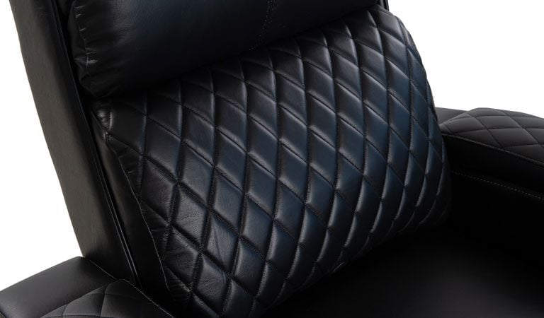 recliner power headrest cupholders black leather