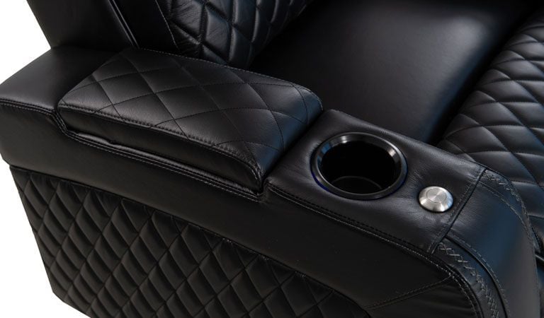 Slate leather recliners with storage