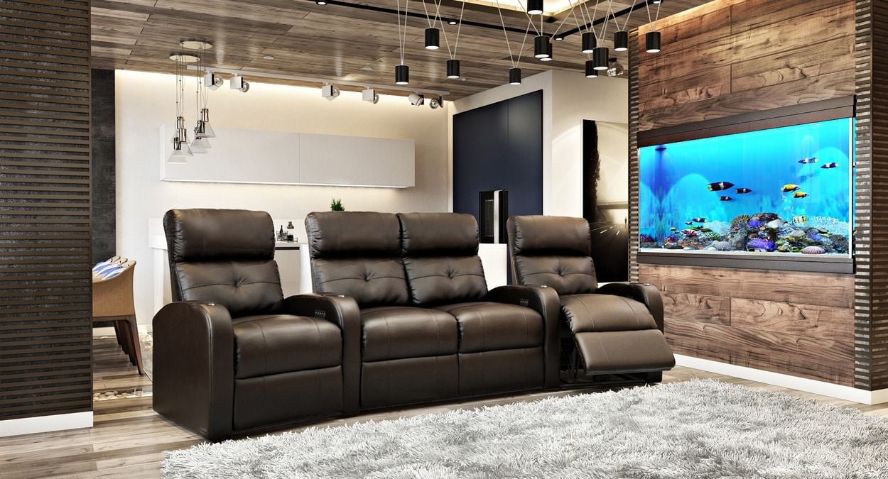 row of 4 home theater seating