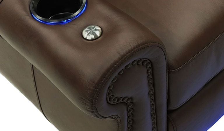 interlocking reclining chair with cup holder