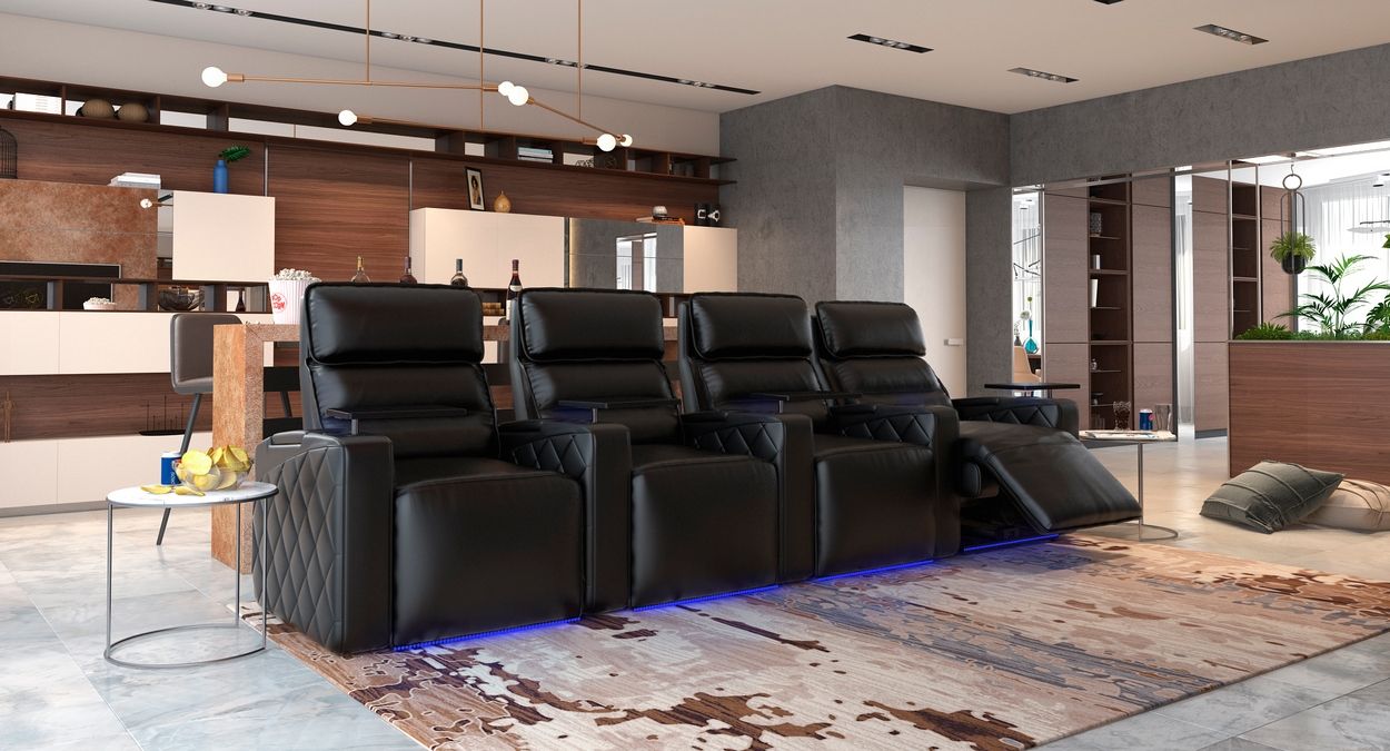 4 chairs theater seating