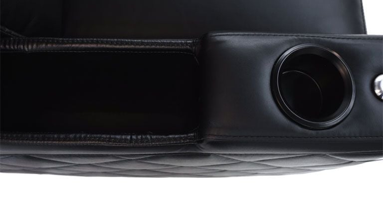 black leather chairs with arms cup holder