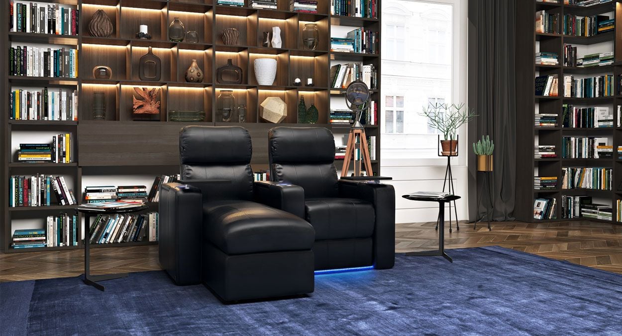 black chaise lounge indoor