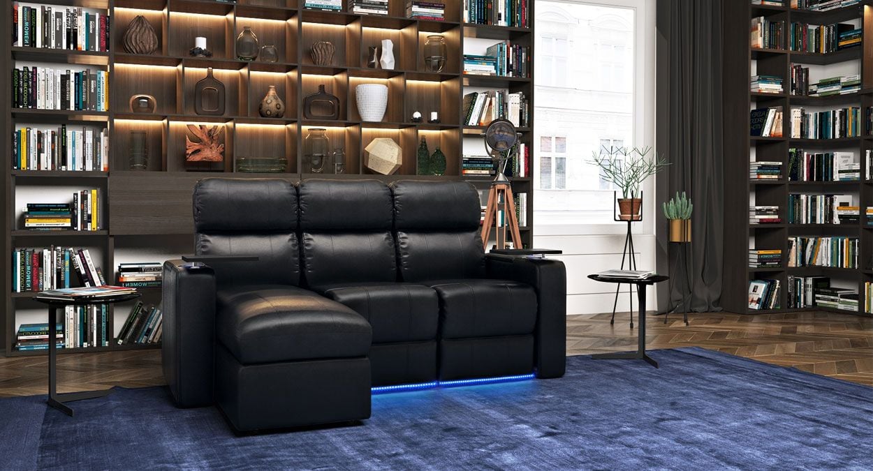 chaise lounge black leather
