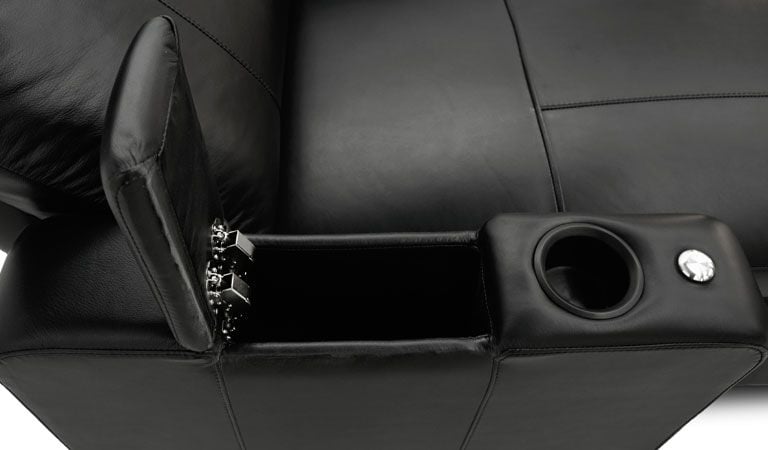 power recliner with armrest storage