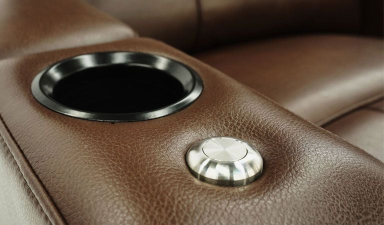 recliner with light up cup holder