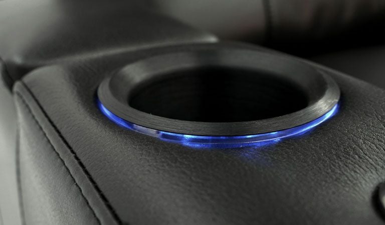 wall hugger recliner with cup holder