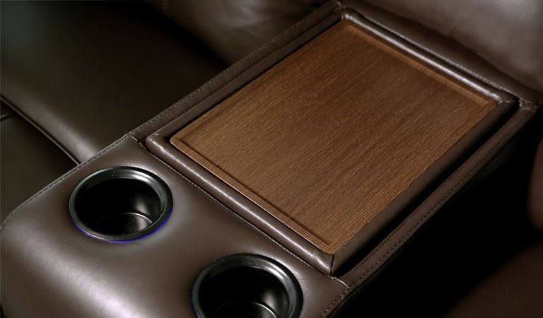 recliner with usb port and cup holder