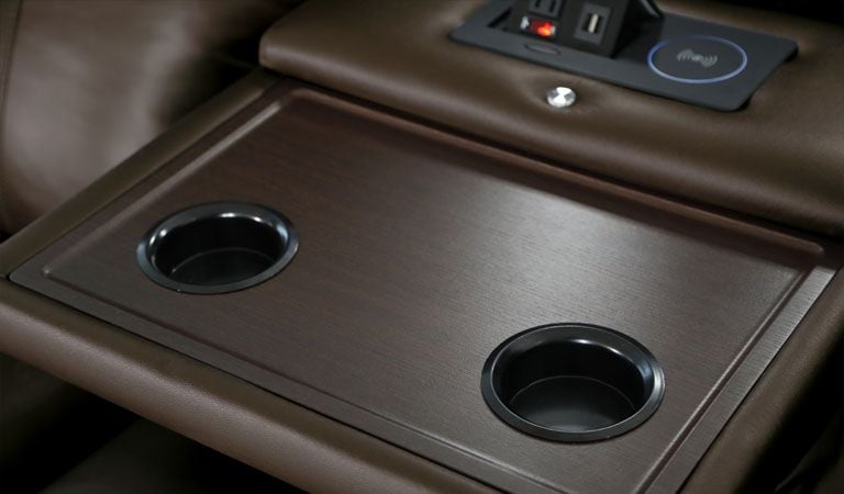 reclining sofa with drop down cup holder