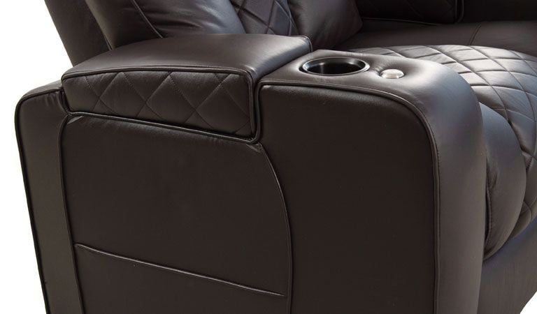 black leather chairs with arms cup holder