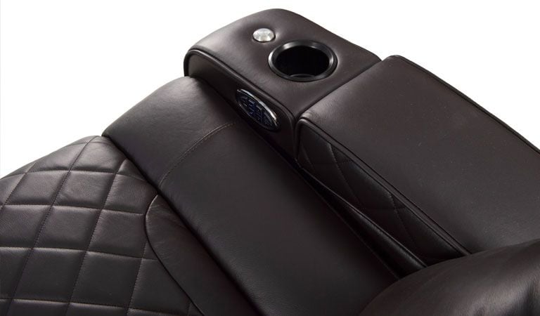 wall hugger recliner with cup holder
