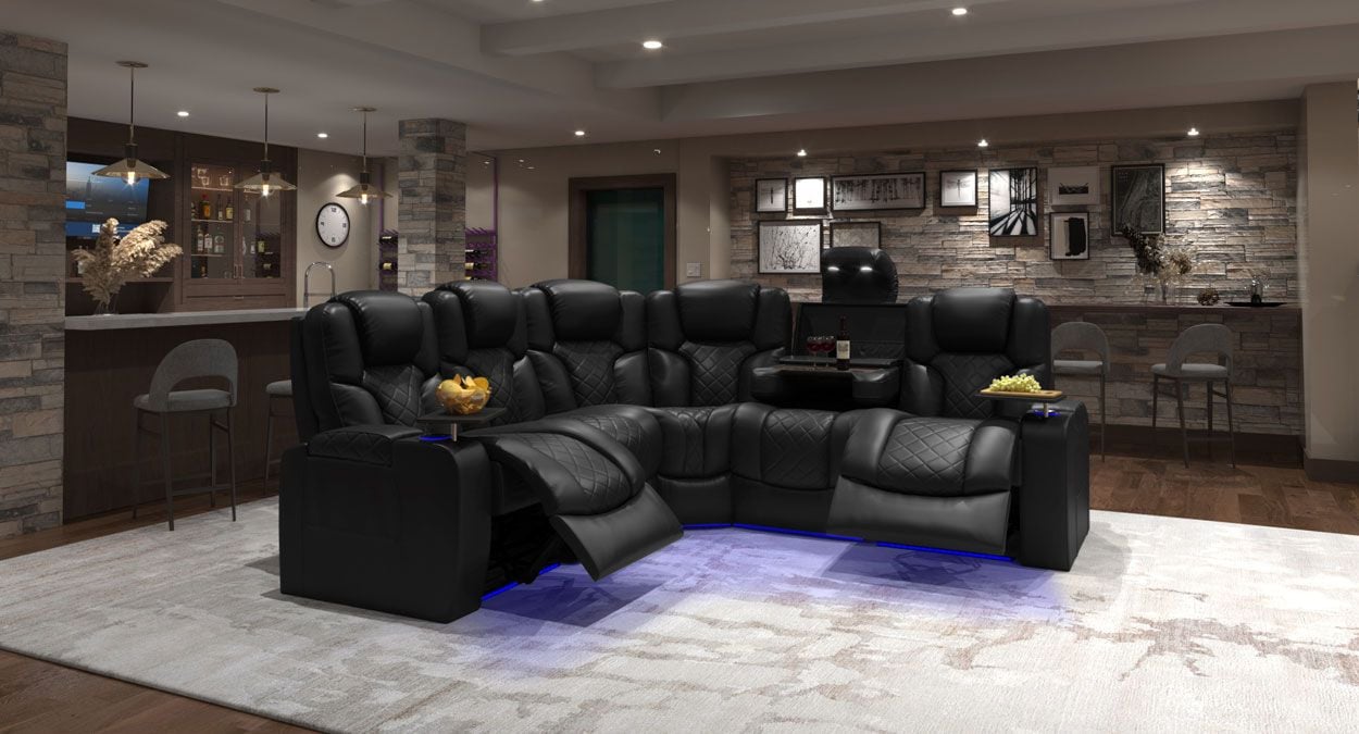 Vega sectional with massage heat