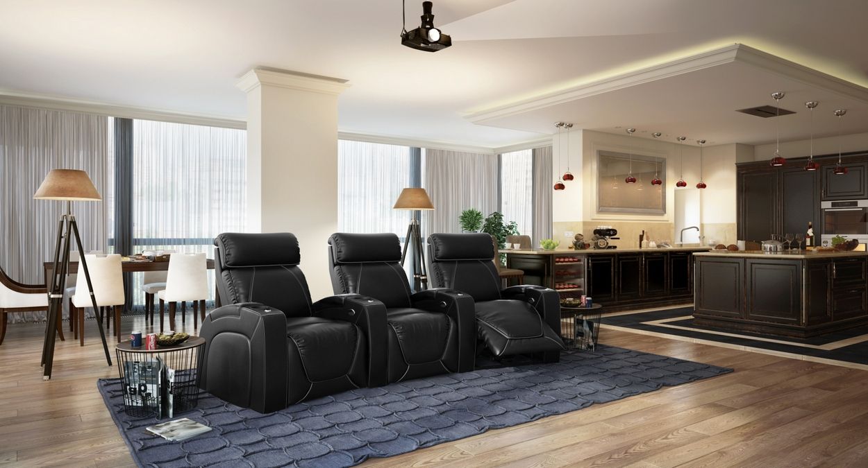 home theater seating 3 seats