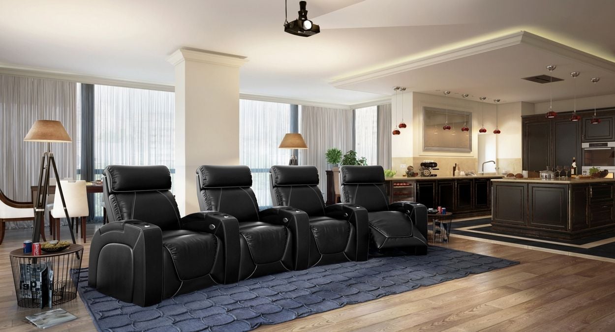 set of 4 theater chairs