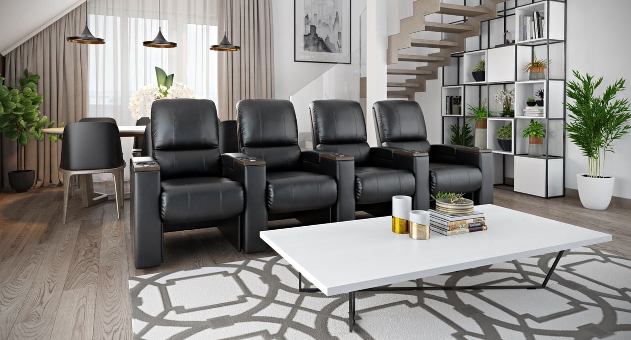octane curve 4 seat home theater seating