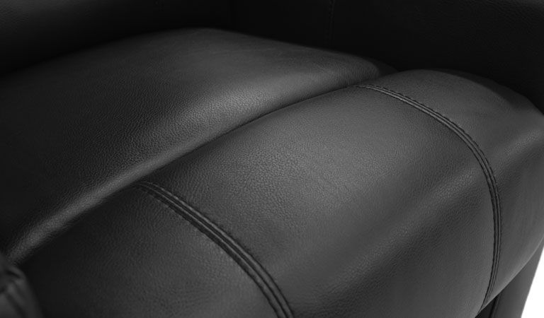 black leather recliner with lumbar support