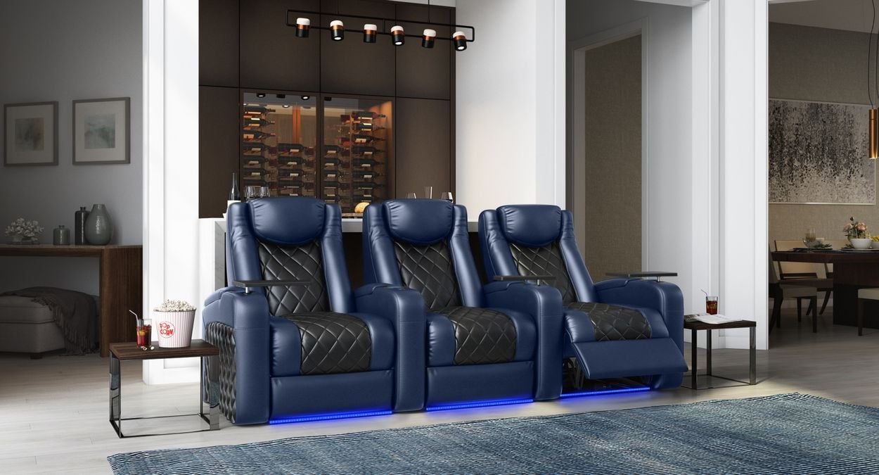 3 chairs theater recliners