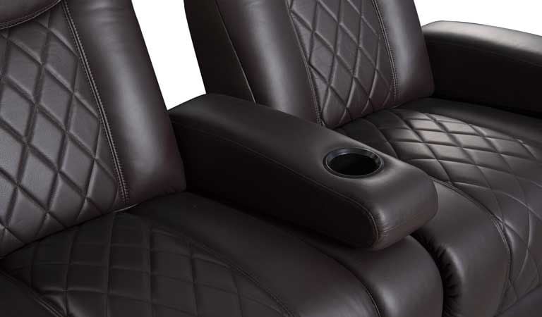 2 leather black lounger with cup holder